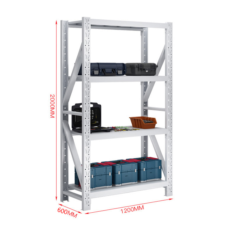 创世人 1.2m中型货架承重200kg置物架收纳四层仓储超市货架1200*600*2000mm高清大图