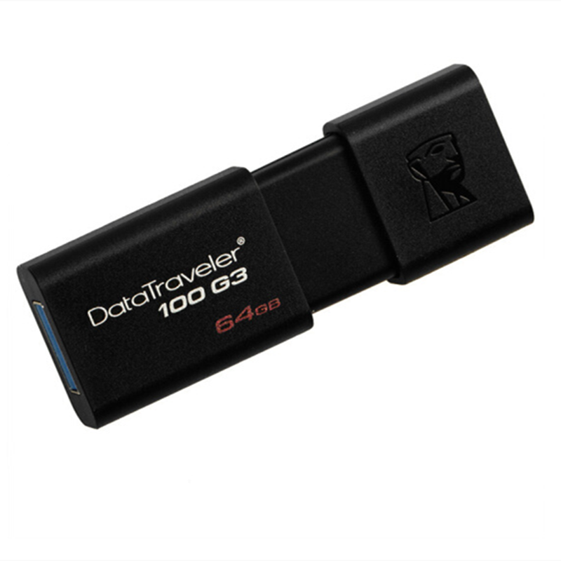 金士顿(Kingston)64GB U盘 黑色 滑盖设计 时尚便利