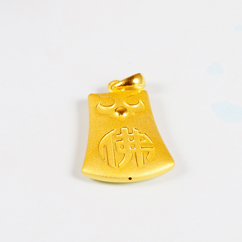 黄金码头3D硬金阿弥陀佛精品吊坠足金999佛缘平安坠子送爱人母亲
