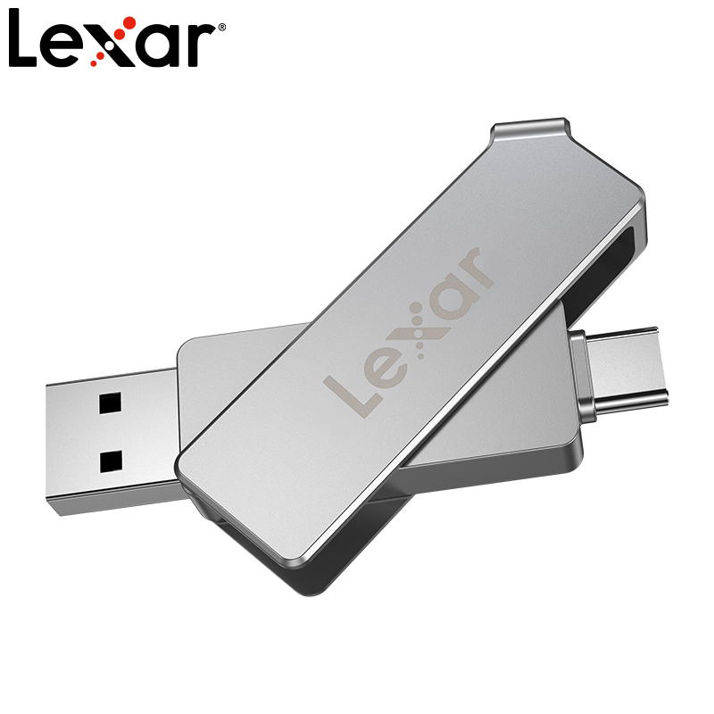 雷克沙(Lexar)D30C U盘 128GB USB3.1与Type-C双接口读150MB/s手机电脑两用金属外壳银色高清大图