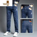 YANXU牛仔裤男夏季直筒宽松2023新款蓝色男裤复古休闲长裤子男士款 33二尺六 Y6010蓝色