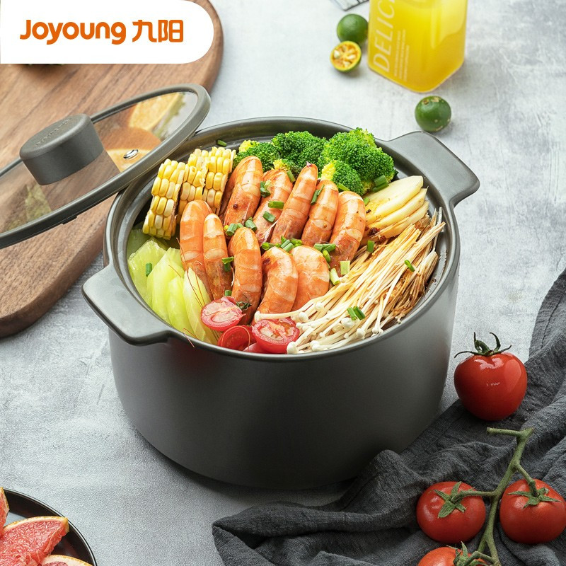 九阳(Joyoung)砂锅炖锅煲汤锅煲仔饭家用陶瓷锅煤气灶燃气专用耐高温沙锅小号熬药锅 1.6L 陶瓷砂锅