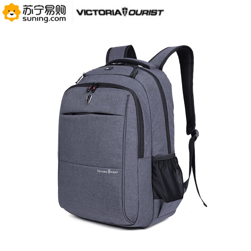 维多利亚旅行者 VICTORIATOURIST 双肩包电脑包15.6英寸 男女商务防水双肩背包V9006灰色电脑数码包高清大图