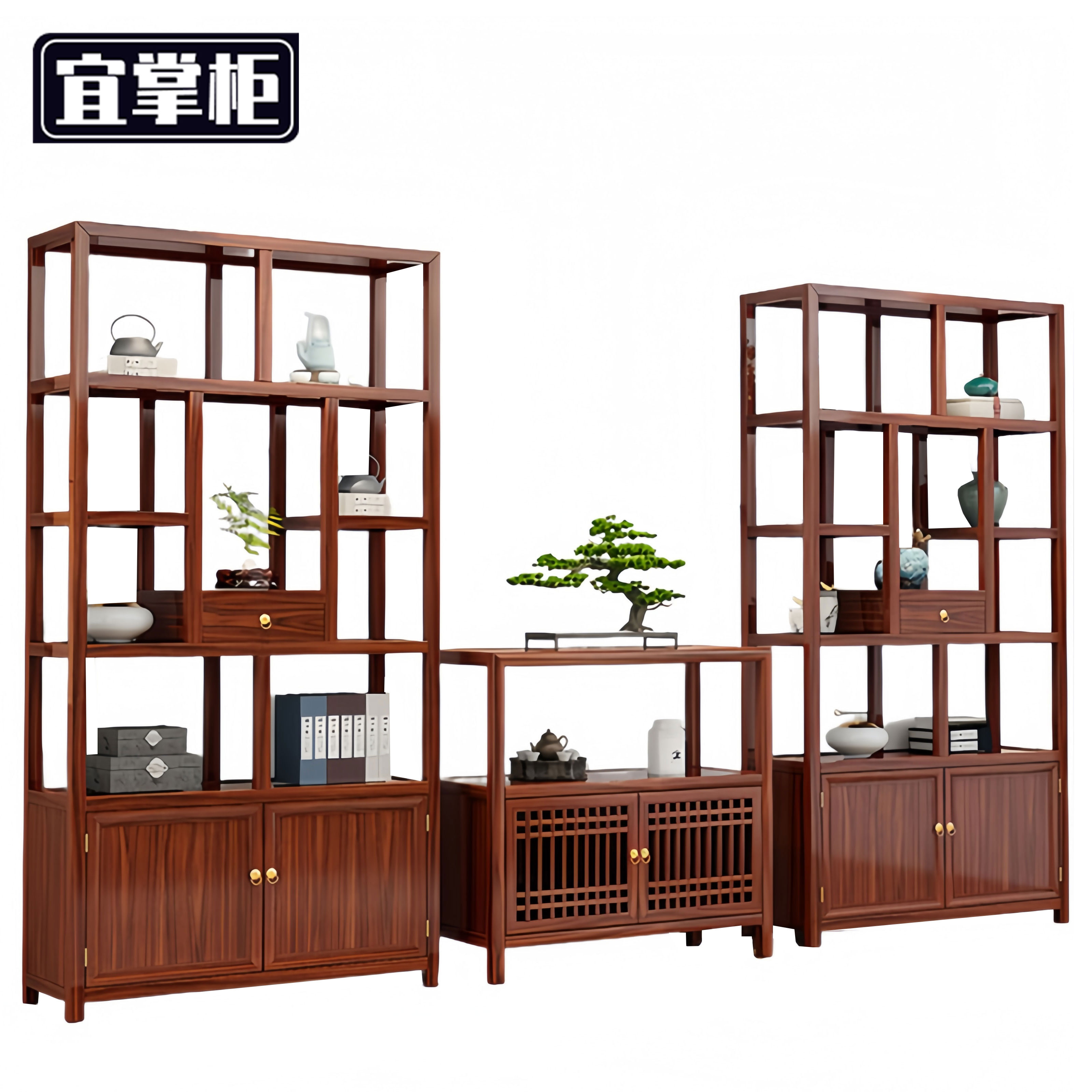 宜掌柜 书架展示柜 285*28*196cm套