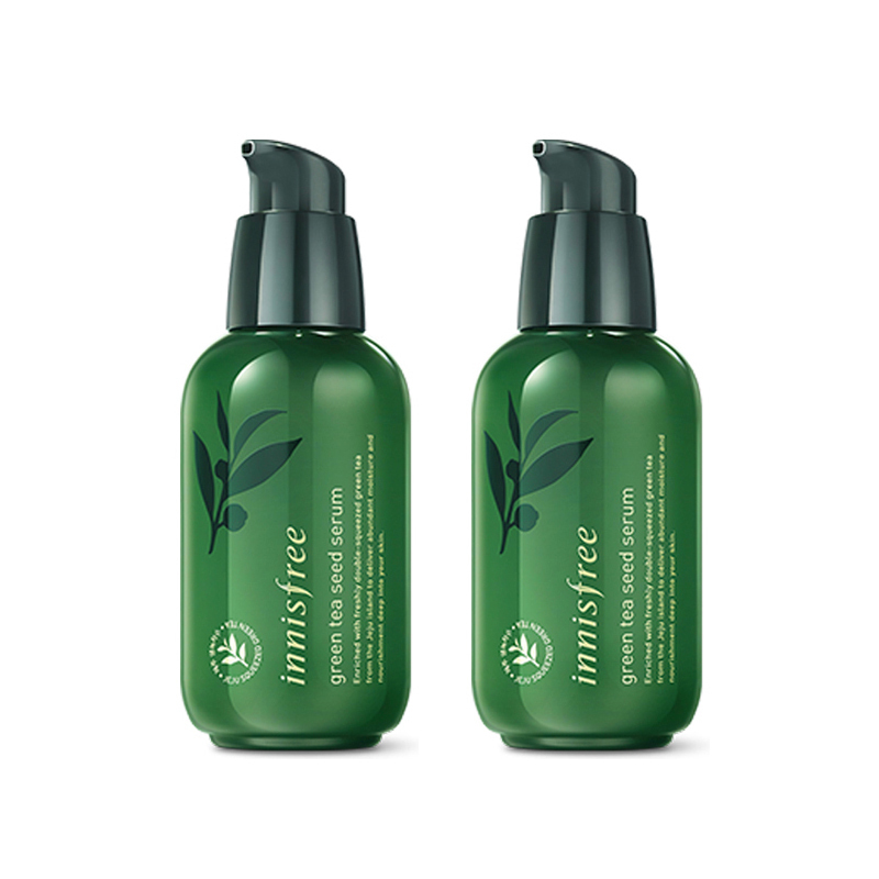 [2瓶装]悦诗风吟(innisfree)小绿瓶精华液2瓶装80ml*2 绿茶籽精萃水分肌底精华露 保湿补水滋润营养