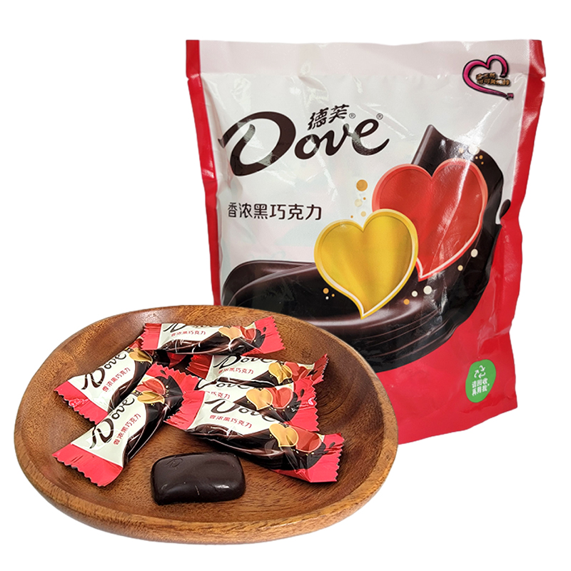 Dove德芙丝滑牛奶巧克力袋装500g黑巧红双喜字结婚婚庆喜糖零食品高清大图