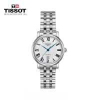 [刘亦菲同款]天梭(TISSOT)瑞士手表2020新款卡森臻我系列钢带女士机械表T122.207.11.033.00情侣