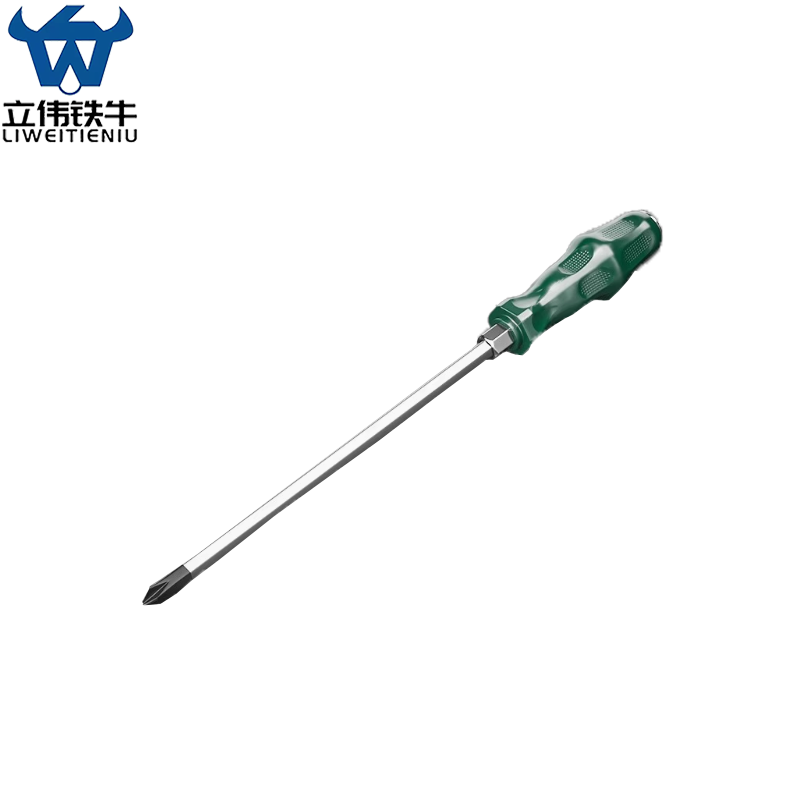 立伟铁牛绿胶炳螺丝刀8*200十字敲击型/把高清大图