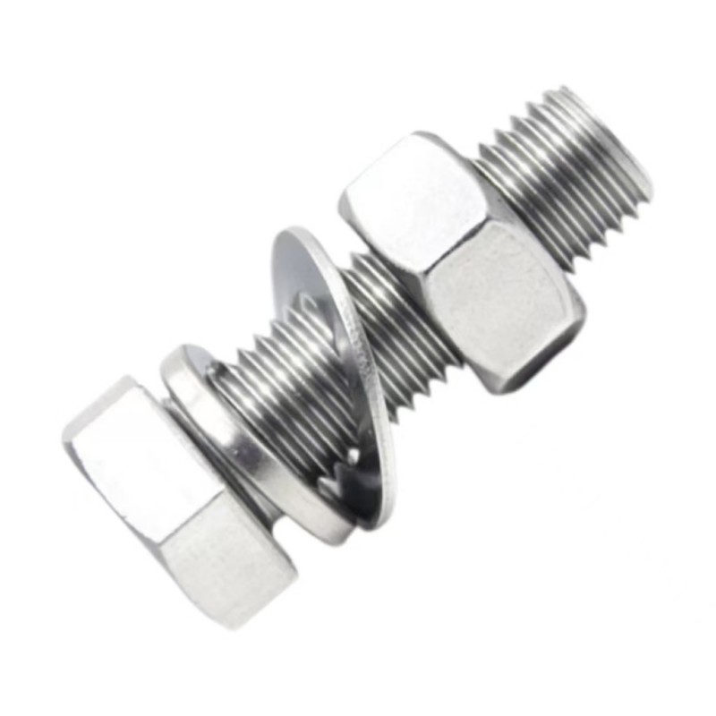 中锦科技 304外六角螺丝螺母套装 M6*25[杆+母+平弹垫]套高清大图