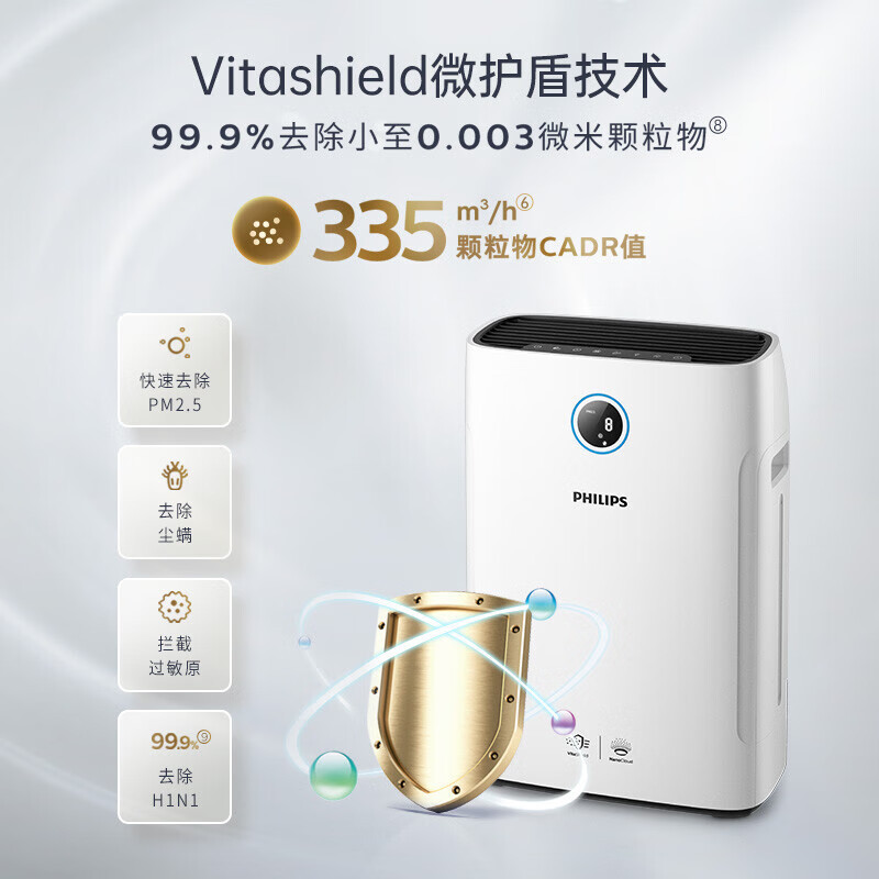 飞利浦(PHILIPS)空气净化器加湿器一体机除甲醛除菌除异味无雾加湿孕妇婴儿母婴专用卧室大容量家用 AC2726/00高清大图