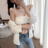 蕾丝背裹胸打底白搭背心无钢圈文胸拢带胸垫抹胸内衣