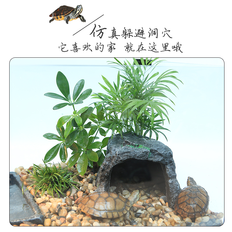 乌龟缸带晒台半水龟别墅大型特大水陆缸家用养巴西缘龟专用缸高清大图