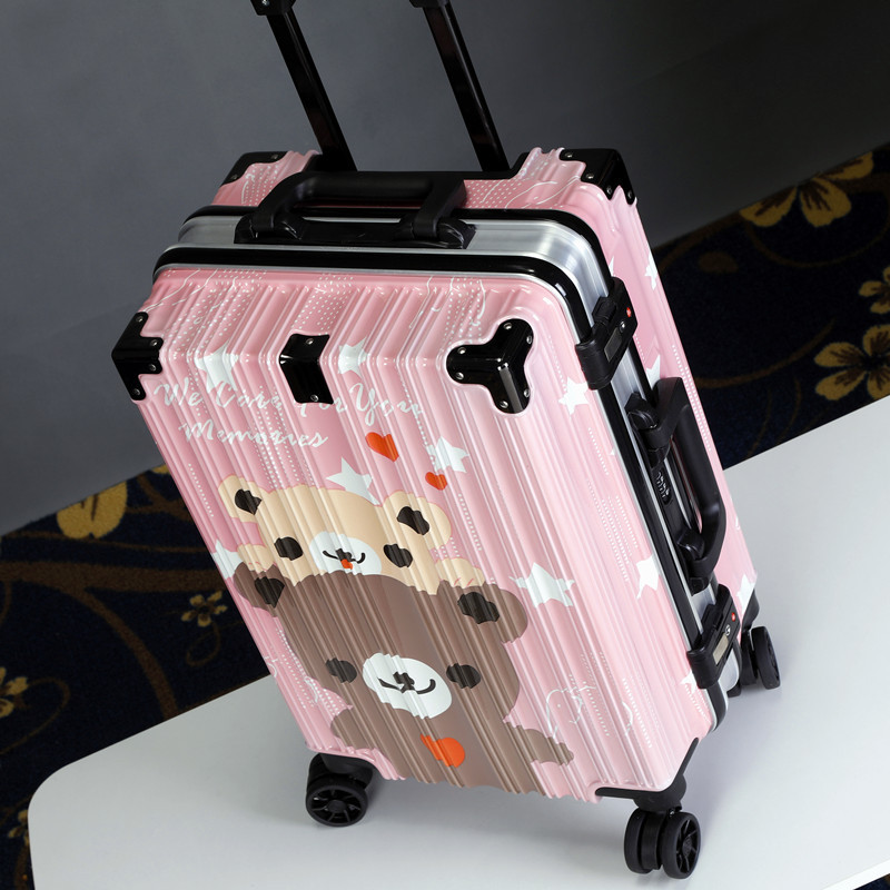 行李箱女2022年新款学生密码箱皮箱结实耐用铝框拉杆箱登机旅行箱