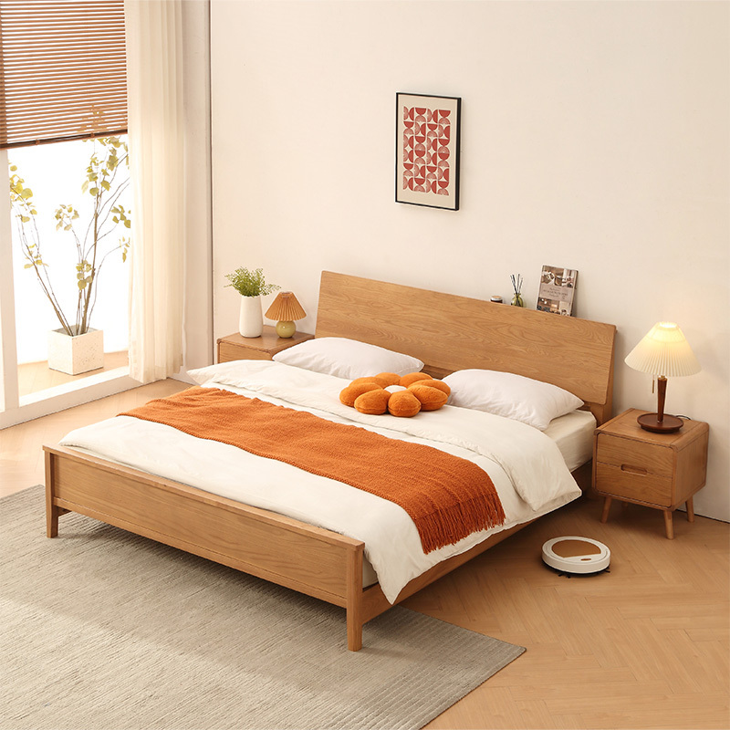 北欧白蜡木床全实木日系原木风135米18m卧室小户型单双人床现代