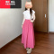 YIBUSHENG高级感粉色连衣裙子女季2024新款小众不撞款无袖衬衫小个子套装
