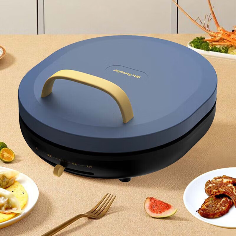 九阳(Joyoung) JK30-GK116 电饼铛 蓝色 家用多功能电饼铛早餐机 直径30CM大烤盘煎烤机大火力烙饼机高清大图