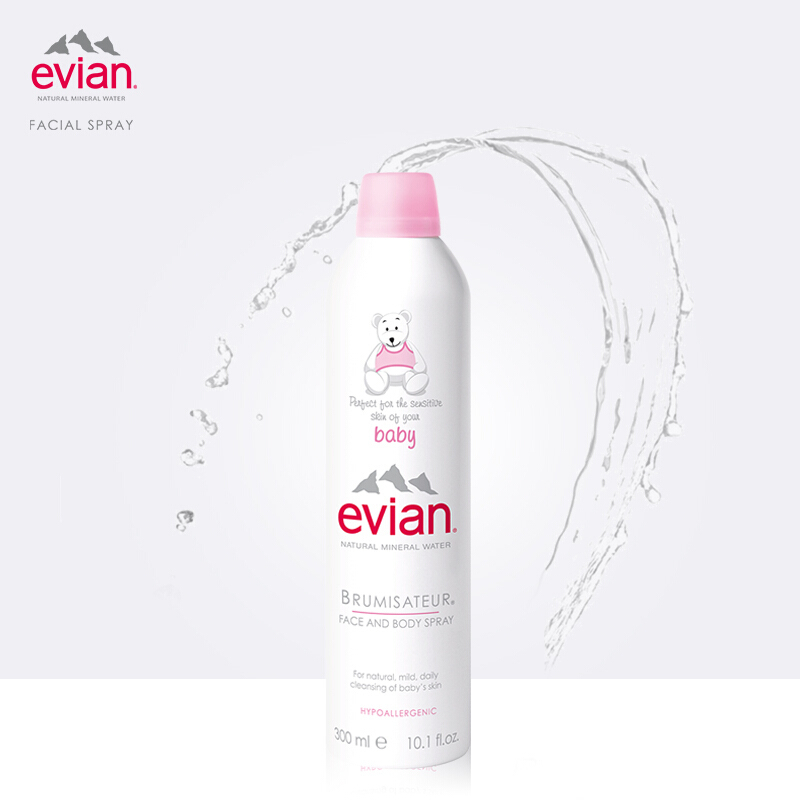 依云(evian)婴儿矿泉水喷雾300ml*2(法国进口 补水 保湿 爽肤水 湿敷 温和 护肤品)