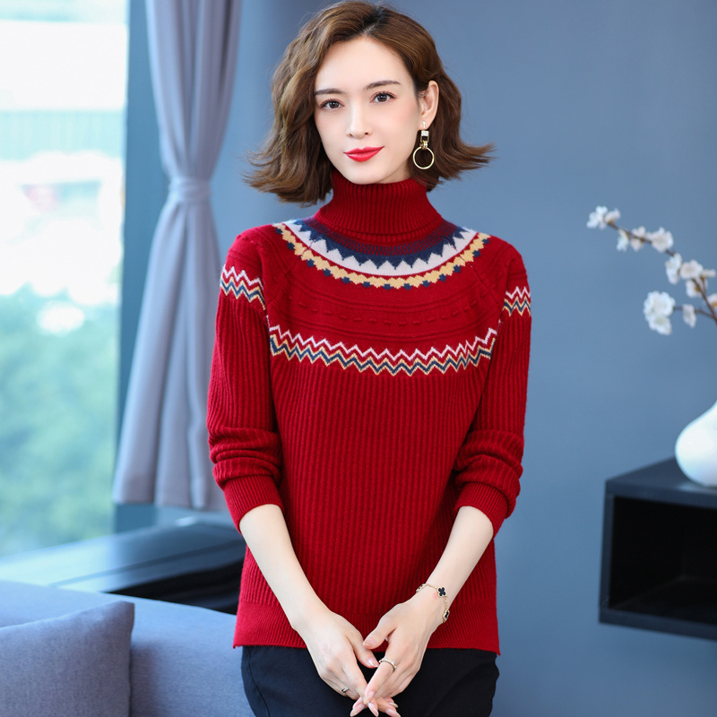 衫女纯色毛衣女宽松大码加厚打底衫女装专柜正品品牌羊绒衫女漂亮毛衣