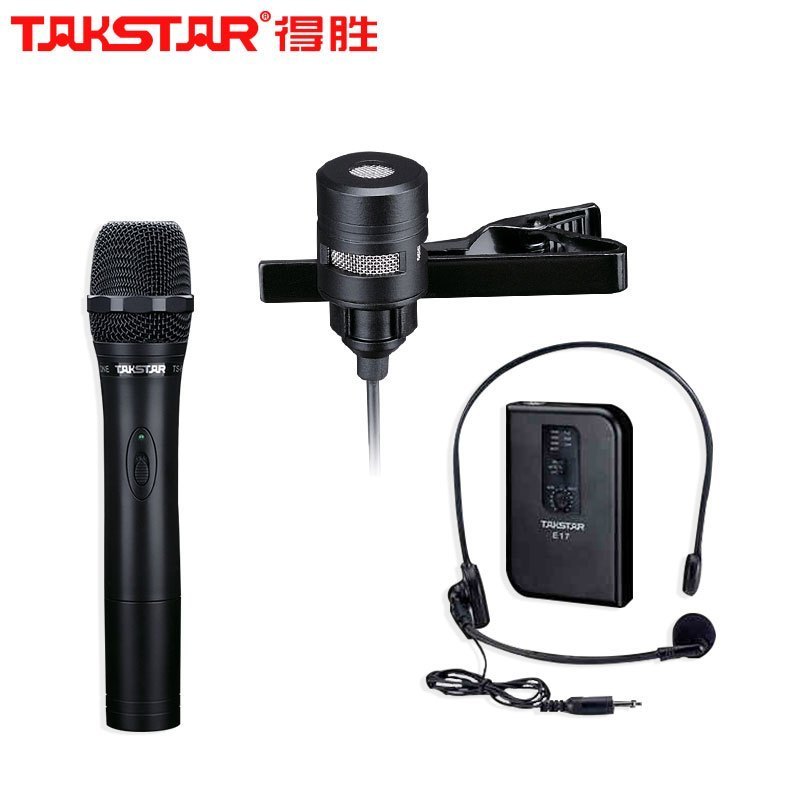 得胜E17 无线话筒扩音器 （手持+腰夹话筒 无电池插电使用）教学音箱广场舞大功率喇叭