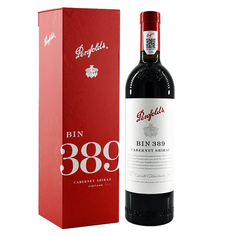 [年货礼盒]奔富(penfolds )bin389赤霞珠西拉红葡萄酒750ml 单瓶礼盒