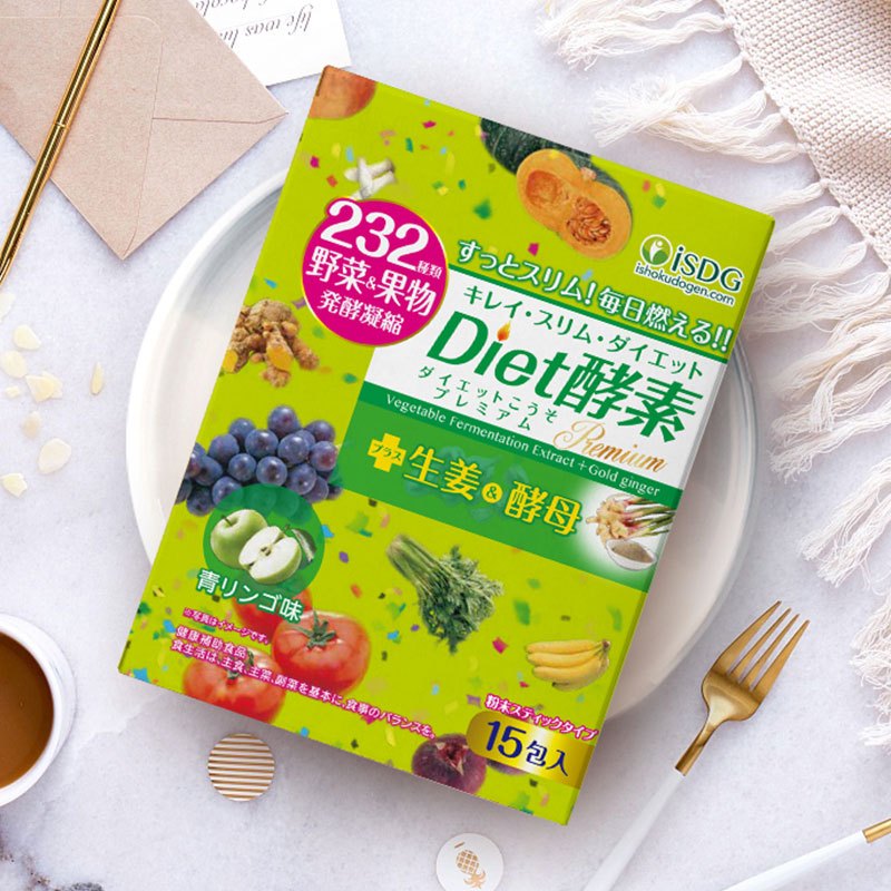ISDG 日本进口diet酵素粉末孝素232种果蔬发酵 青苹果味 15支装
