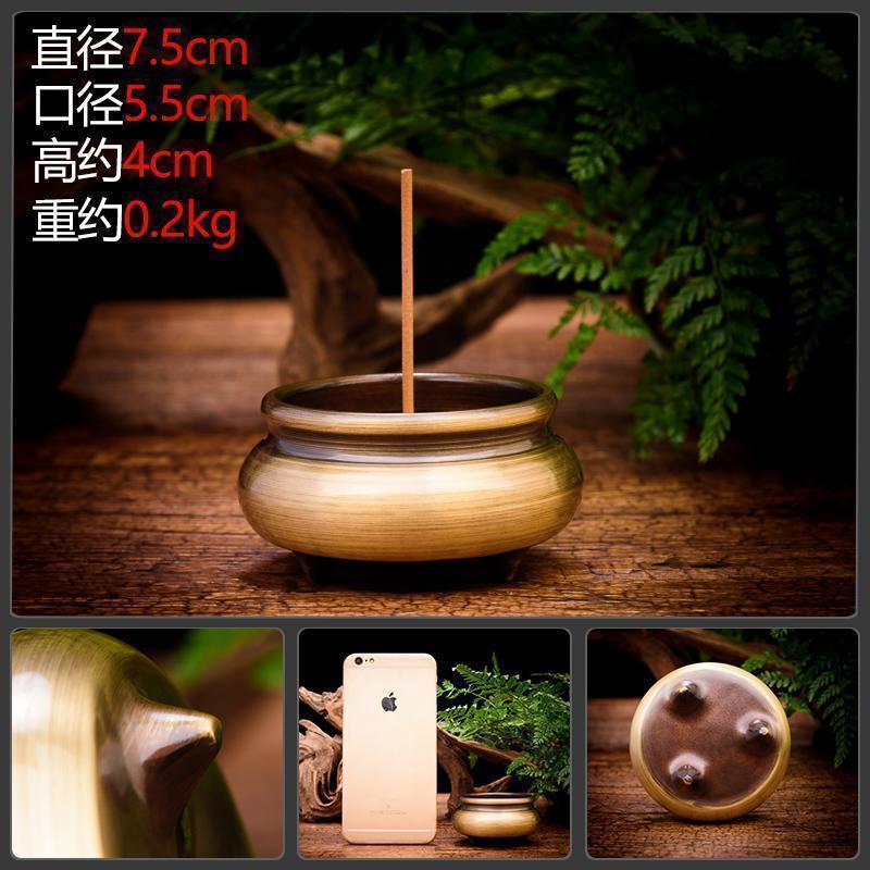 家柏饰(CORATED)香炉家用室内 铜香炉小香炉三足香炉厚唇宣德炉铜香炉高清大图