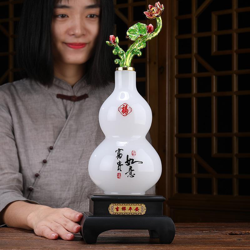 客厅摆件葫芦一对玄关博古架配对摆设家居装饰品房间电视柜壁柜物_341_31_531