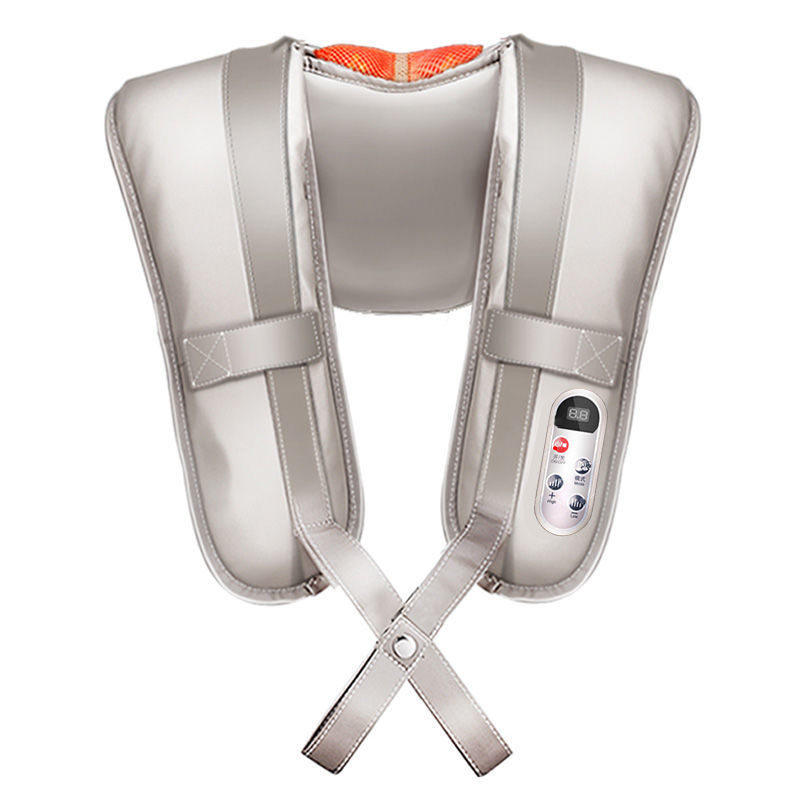 升级力度加强版(大锤网布灰色款) 肩背按摩器披肩家用多功能捶打加强