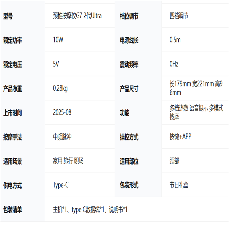 SKG颈椎按摩仪G7 Ultra按摩器物理推揉脉冲热敷脖子肩颈护颈仪高档情人节年货新年礼物生日礼品送女友王一博同款高清大图