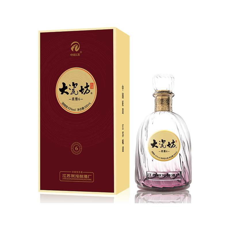大瓷坊酒-柔雅6 42%vol 浓香型白酒 纯粮酿造 500mlx4/箱高清大图
