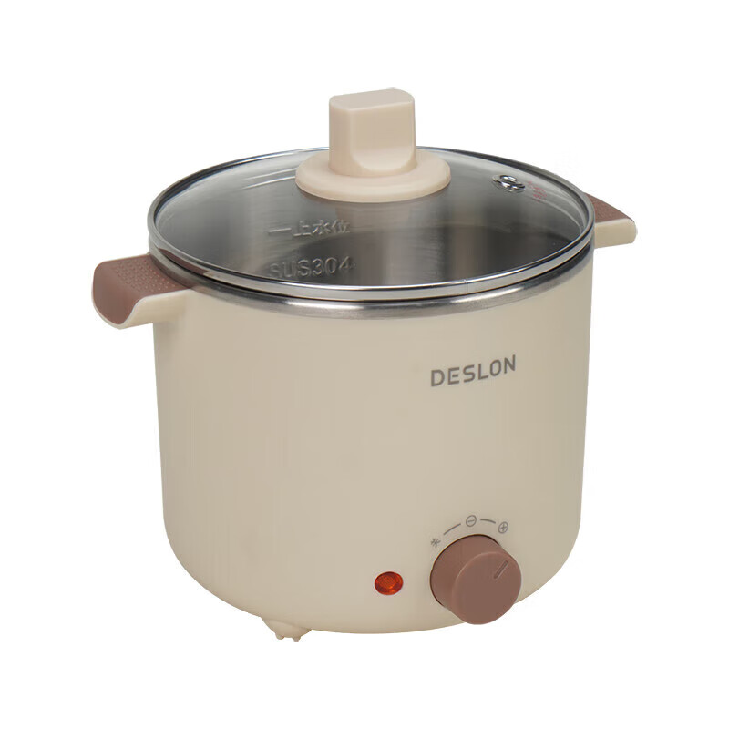 德世朗 DDQ-HG108 多功能锅 多功能电煮锅 304不锈钢 米色 1.2L高清大图