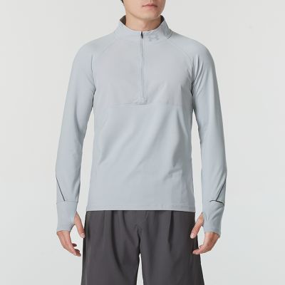 安德玛UA男士新款跑步长袖T恤半拉链健身衣透气速干训练服1365662-011 ZP 1365662-011/灰色 3XL