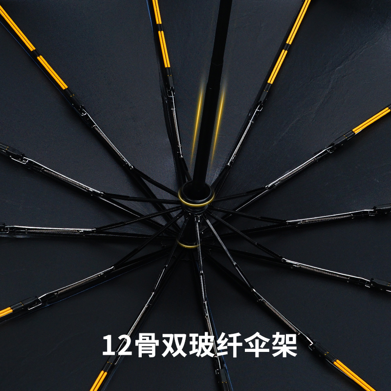 红叶(Hong Ye)红叶24双龙骨晴雨伞女男全自动防晒折叠防紫外线抗风雨伞W3581高清大图