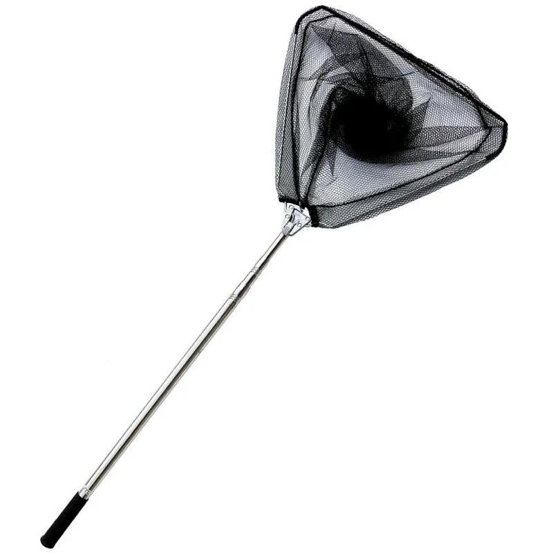 折叠实心抄网头可拆卸三角抄网网兜闪电客涂胶防挂钓鱼捞鱼网大物超网