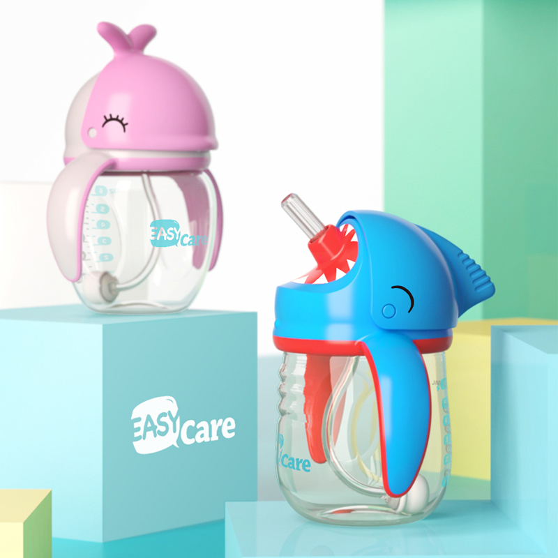 伊斯卡尔(Easy Care)160mlPPSU儿童水杯婴儿学饮杯幼儿园宝宝防漏防喷耐高温吸管杯蓝色