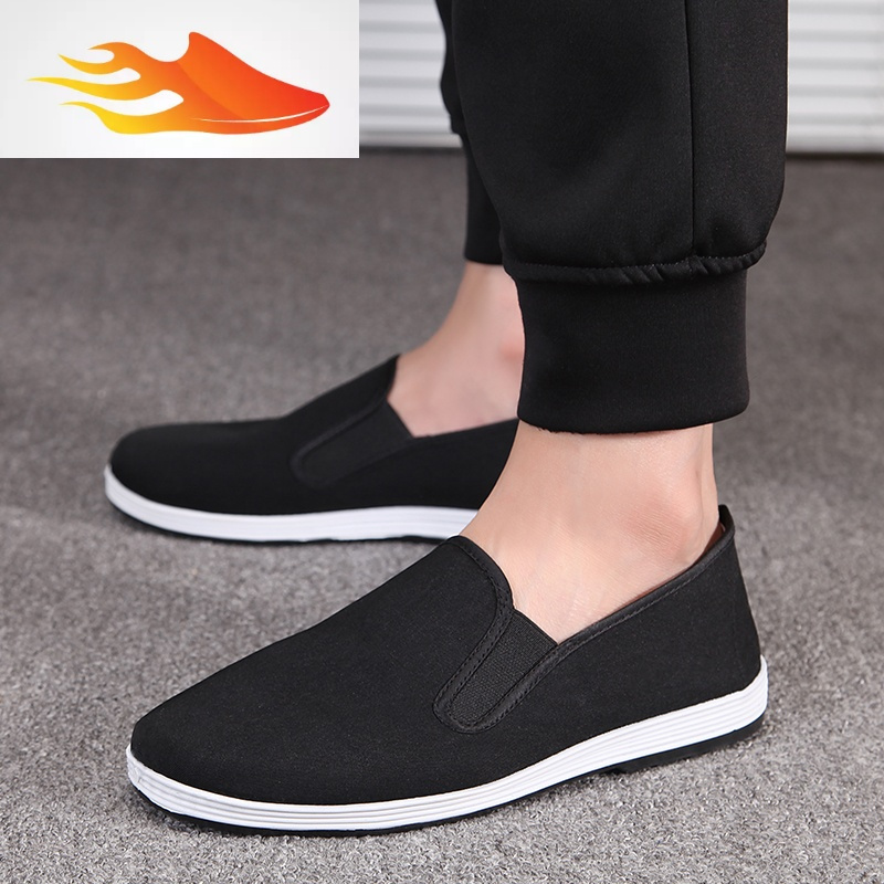 fishbasket新款老北京布鞋冬季加绒男士休闲保暖棉鞋低帮软底防滑青年