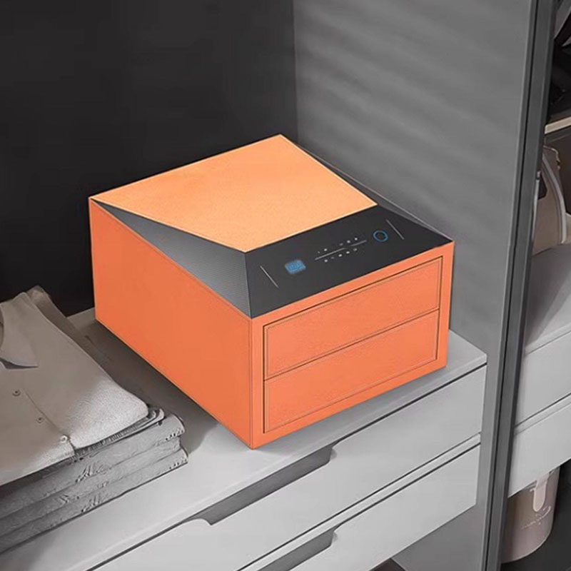 指纹蓝牙保险柜家用小型抽屉式保险箱防盗双层全钢珠宝首饰盒 双层指纹+WIFI 颜色可选