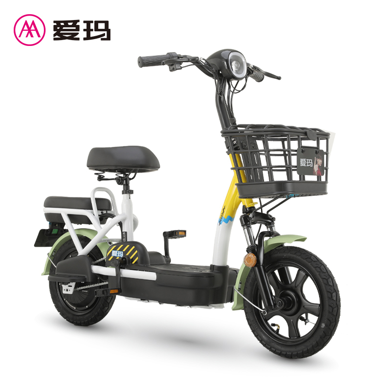 爱玛aima小金刚4812铅酸电池代步电动自行车
