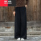 YIBUSHENG2024新款棉麻阔腿裤女棉麻休闲裤高腰垂感大脚裤子垂坠宽松长裤