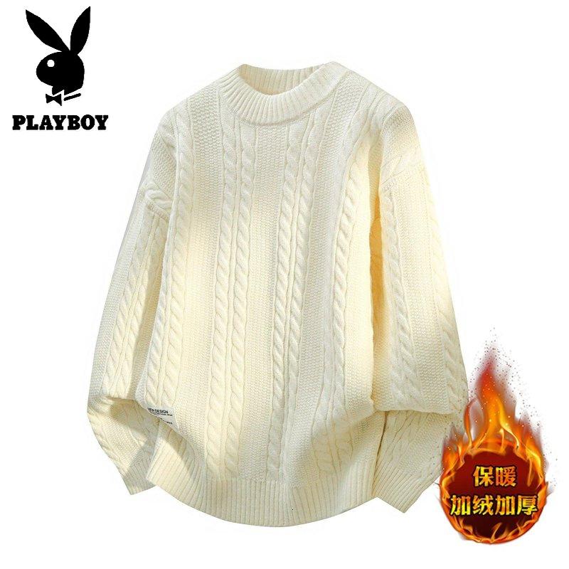 花花公子新款高品质【新款】2025年秋冬款圆领针织毛衣男_1_318_158高清大图