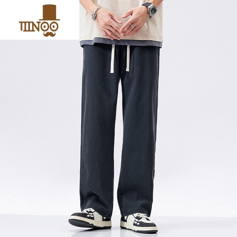 YANXU美式潮牌宽松阔腿长裤男士秋季新款潮流休闲裤子百搭垂感直筒裤式高清大图