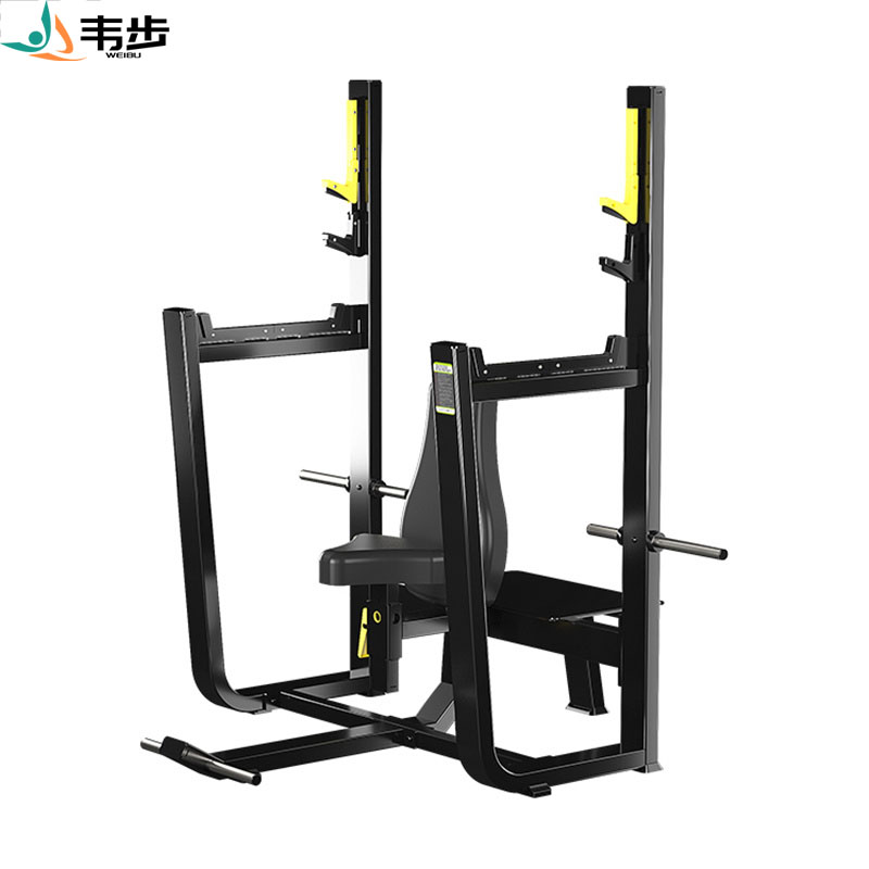 韦步EM1037商用坐式推肩架杠铃举重卧推训练架综合力量训练器械高清大图