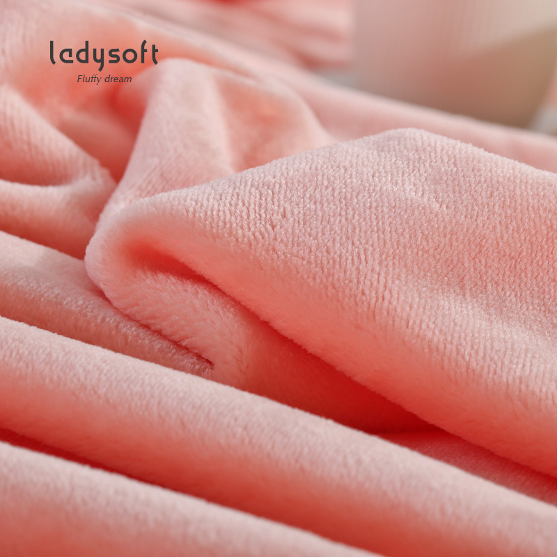 ladysoft御棉堂 法兰绒四季午睡毛毯空调毯素色印花100*120/100*150cm纯色/印花小毯子床上用品