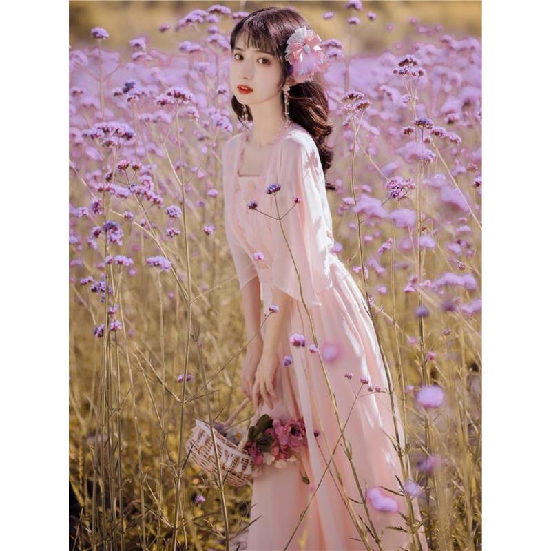 艳如飞年轻款少女旗袍改良版雪纺连衣裙夏季新款法式复古中国风仙气汉服连衣裙