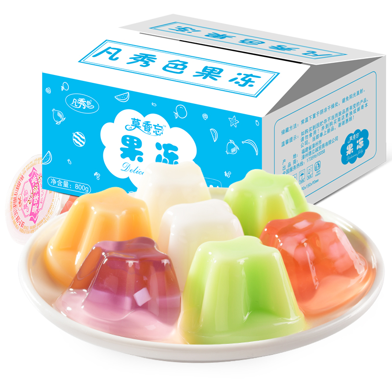 凡秀色果味果冻800g怀旧儿童零食下午茶点休闲整箱500g高清大图
