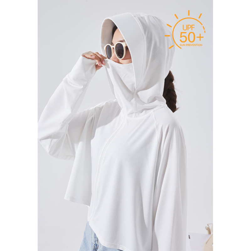 [2.5折价65元]唐狮夏季新款衣女短款针织衫薄款外套连帽上衣