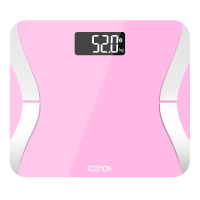 沃莱(ICOMON)智能体脂秤FG231LB 20项身体数据电子秤健康秤 家庭称人体秤体重秤玻璃面板 支持液晶显示 粉色