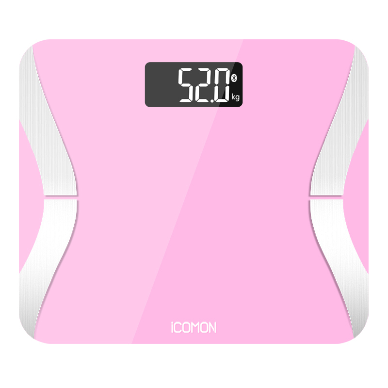 沃莱(ICOMON)智能体脂秤FG231LB 20项身体数据电子秤健康秤 家庭称人体秤体重秤玻璃面板 支持液晶显示 粉色
