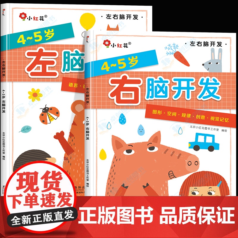 儿童左右脑开发0-3-2-4-5岁6全脑思维逻辑专注力训练两岁宝宝书籍启蒙早教书绘本中班大班幼儿园益智游戏书本智力潜能左高清大图