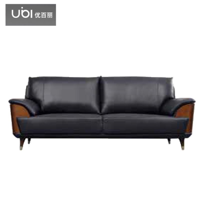 优百丽 F-1819 办公室沙发 办公家具 会客接待 现代简约家具 颜色尺寸可定制 三人位（黑色西皮）